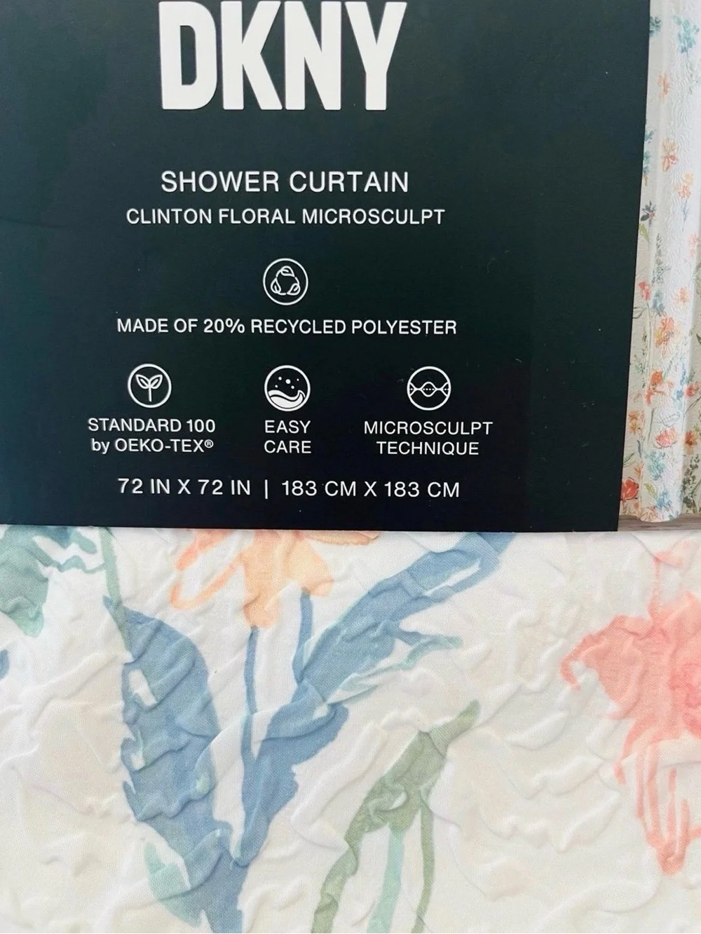 DKNY Clinton Floral Microsculpt Shower Curtain 72